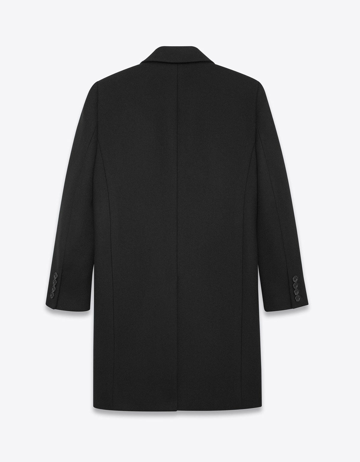 Saint Laurent Black Double-Breasted Wool Coat