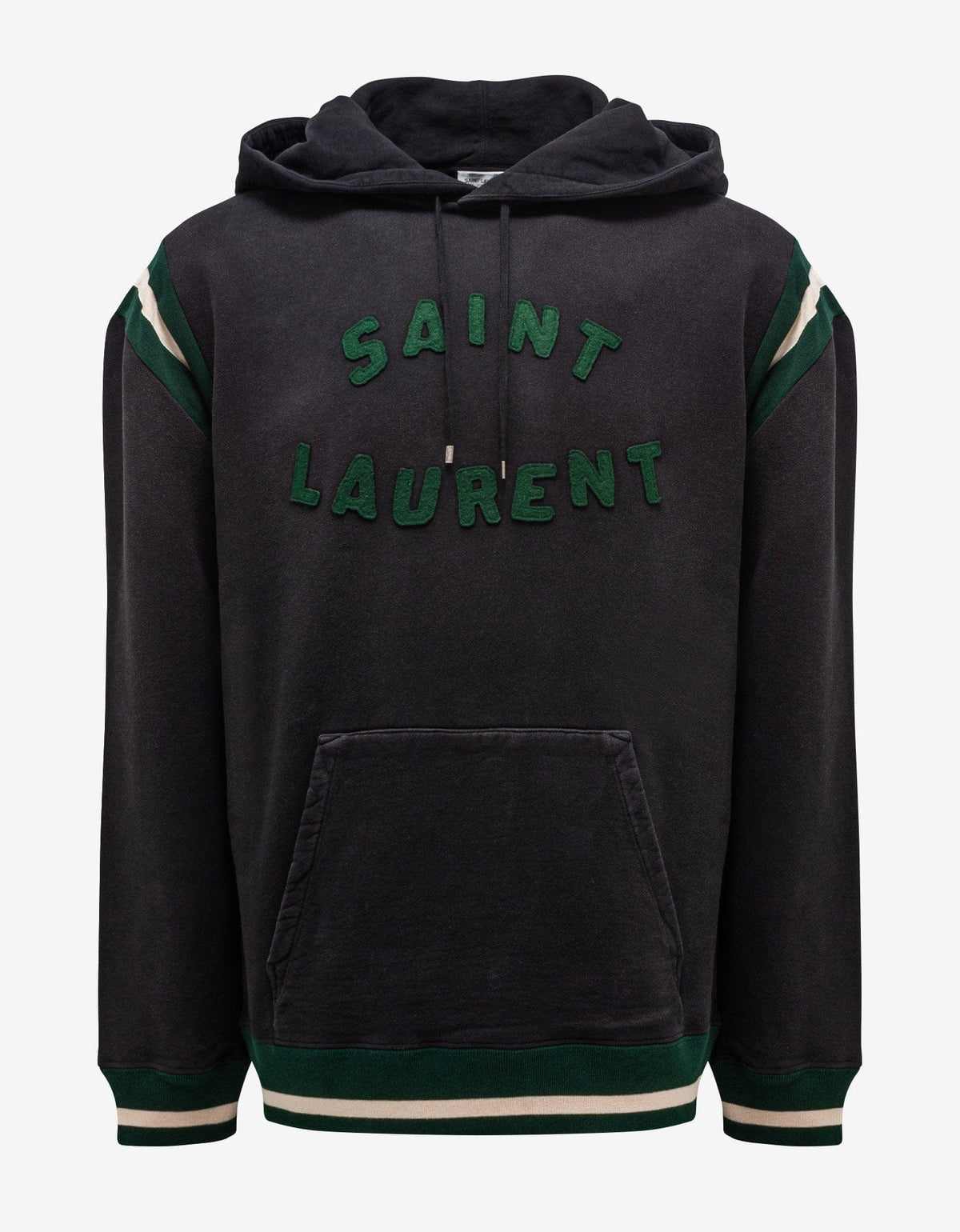 Saint Laurent Black & Green Logo Hoodie