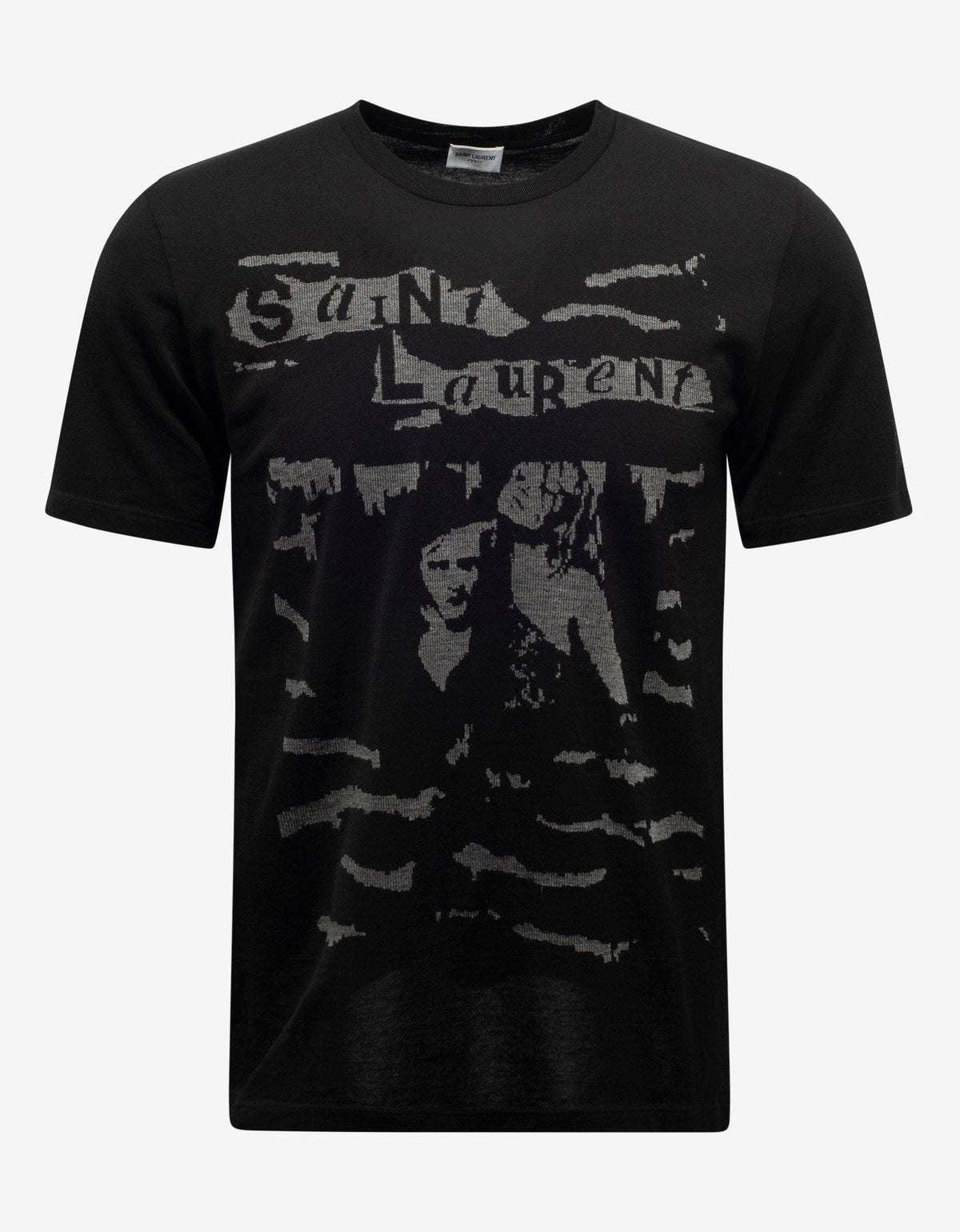 Saint Laurent Black Jacquard Saint Laurent T-Shirt