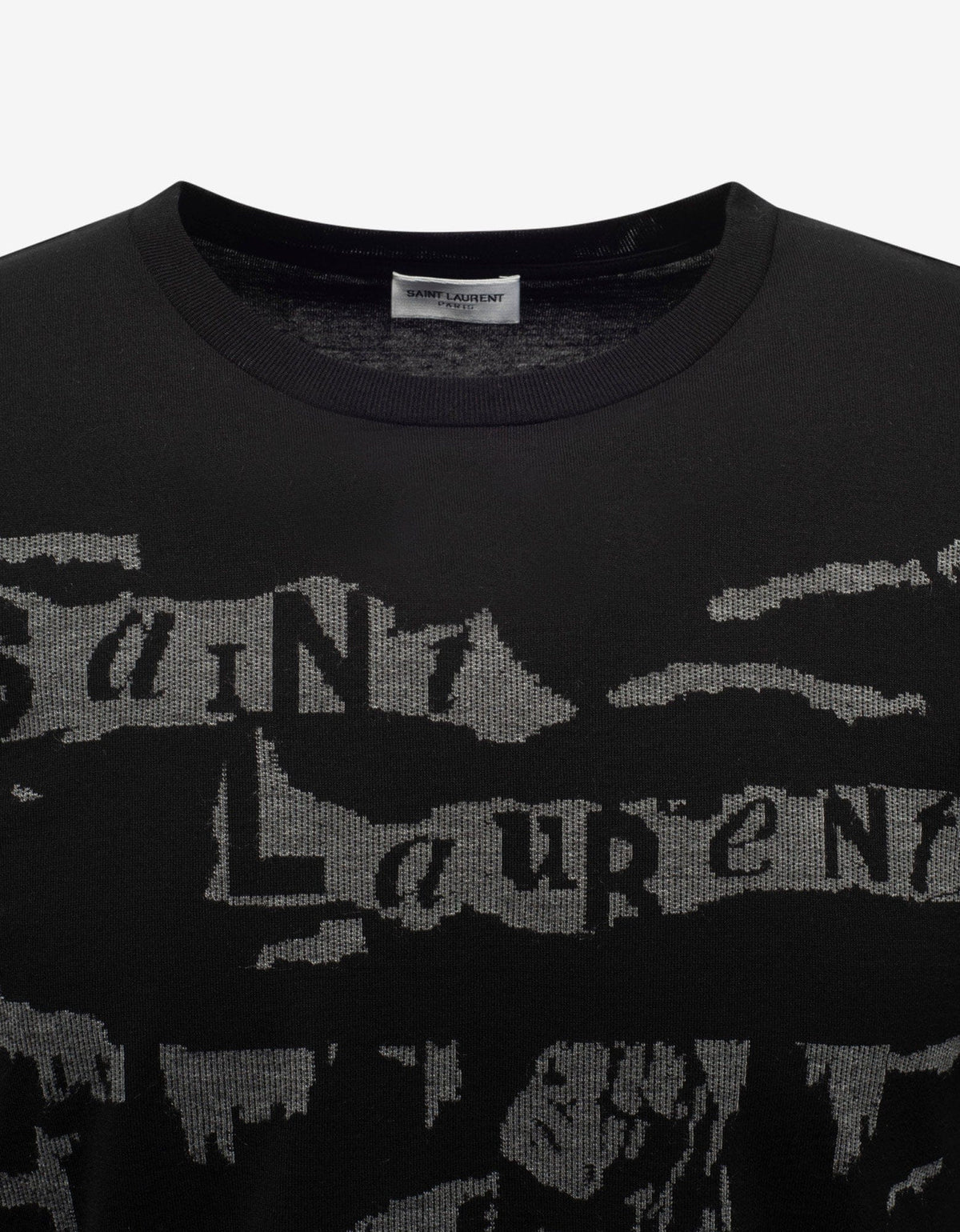 Saint Laurent Black Jacquard Saint Laurent T-Shirt