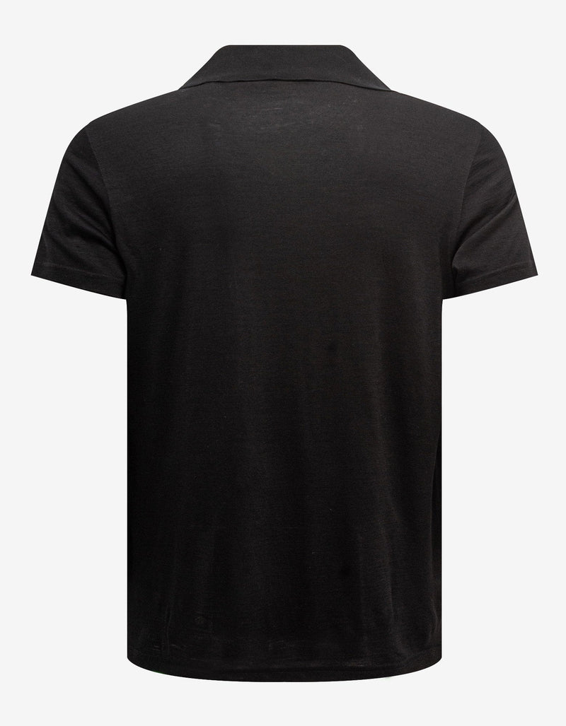 Saint Laurent Black Knitted Polo T-Shirt