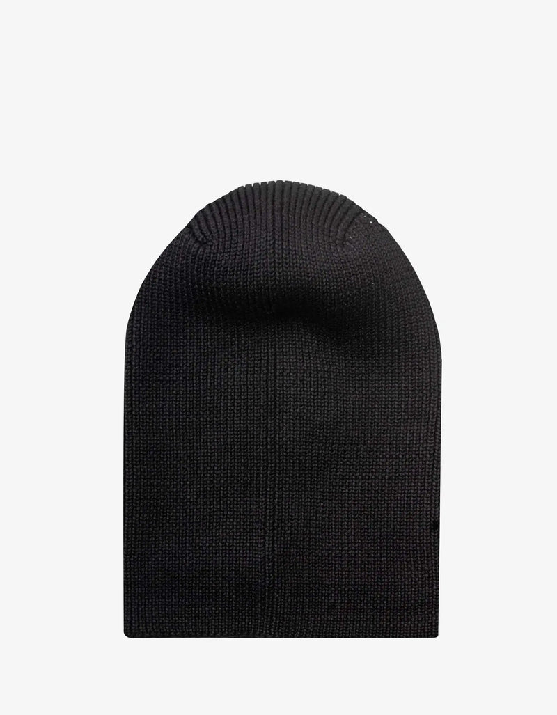 Saint Laurent Black Large Ribbed Wool Balaclava