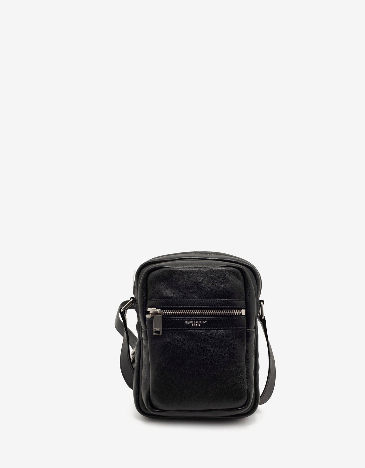 Saint Laurent Black Leather Brad Pouch
