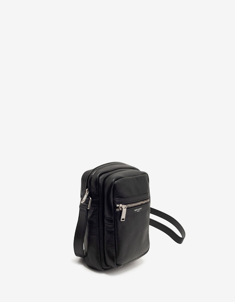 Saint Laurent Black Leather Brad Pouch