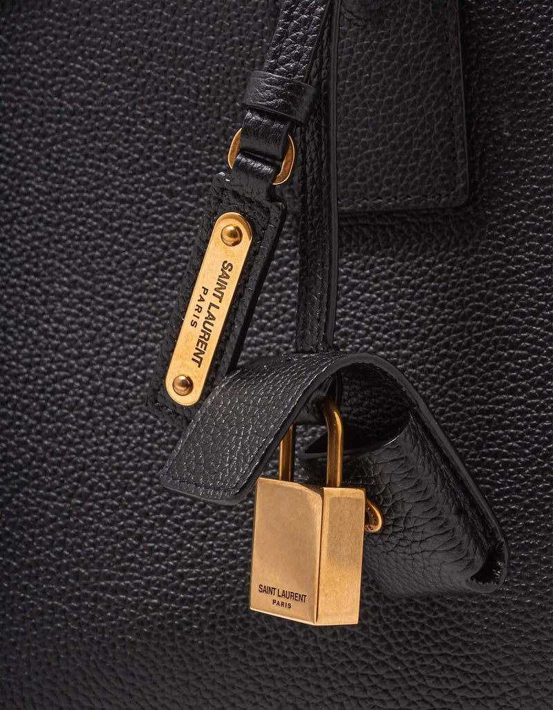 Saint Laurent Black Leather Thin Large Bag