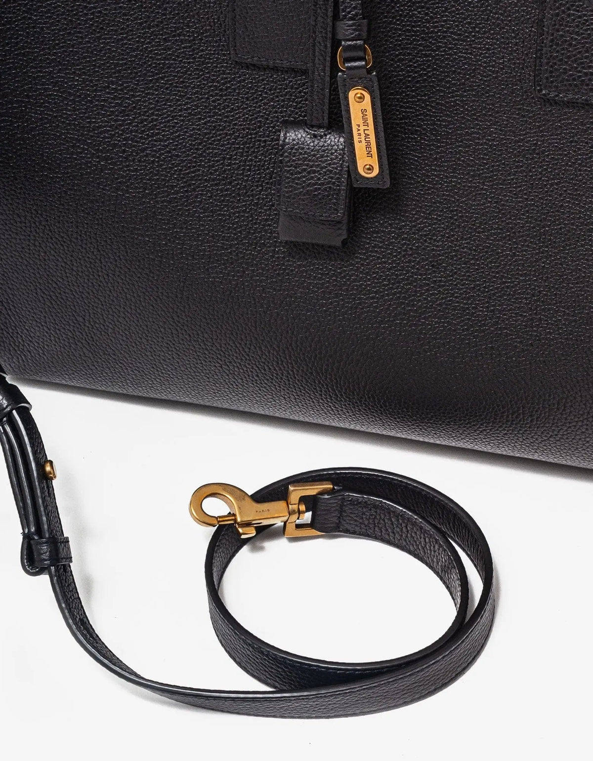Saint Laurent Black Leather Thin Large Bag