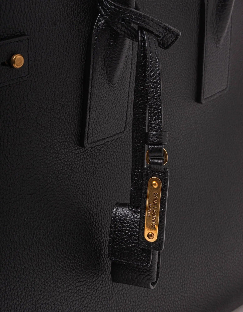 Saint Laurent Black Leather Thin Large Bag