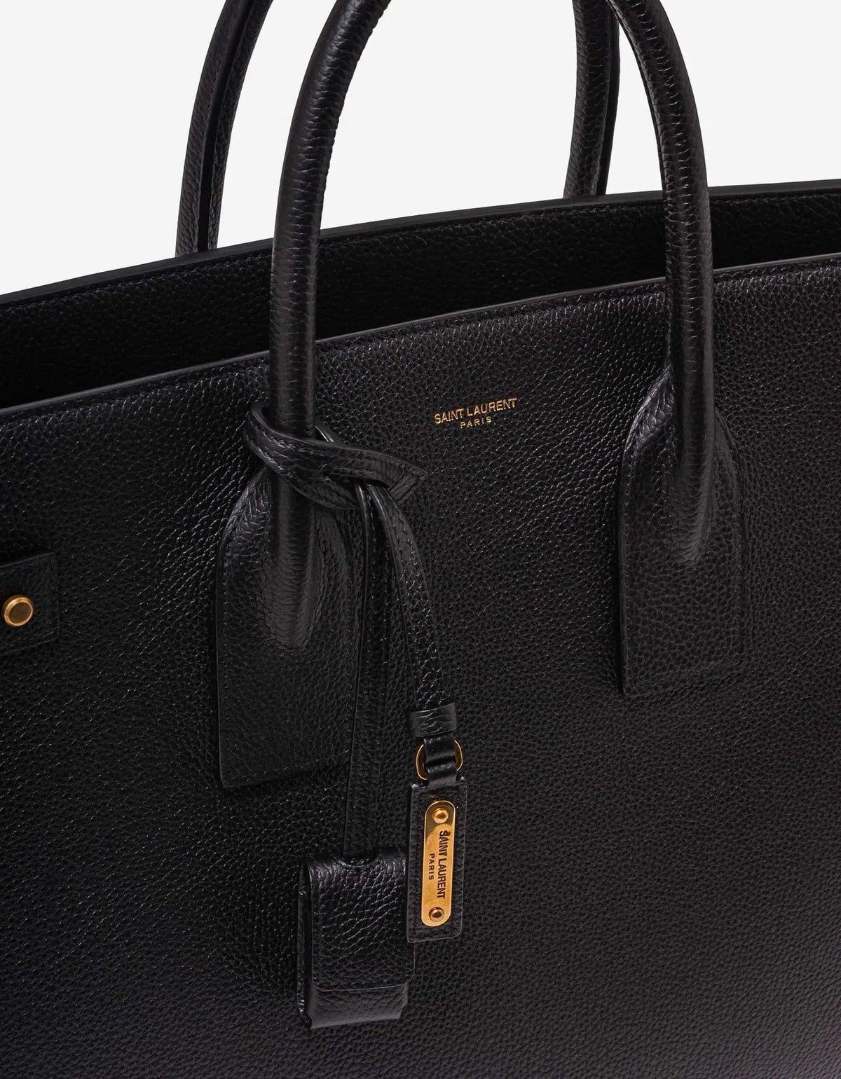 Saint Laurent Black Leather Thin Large Bag