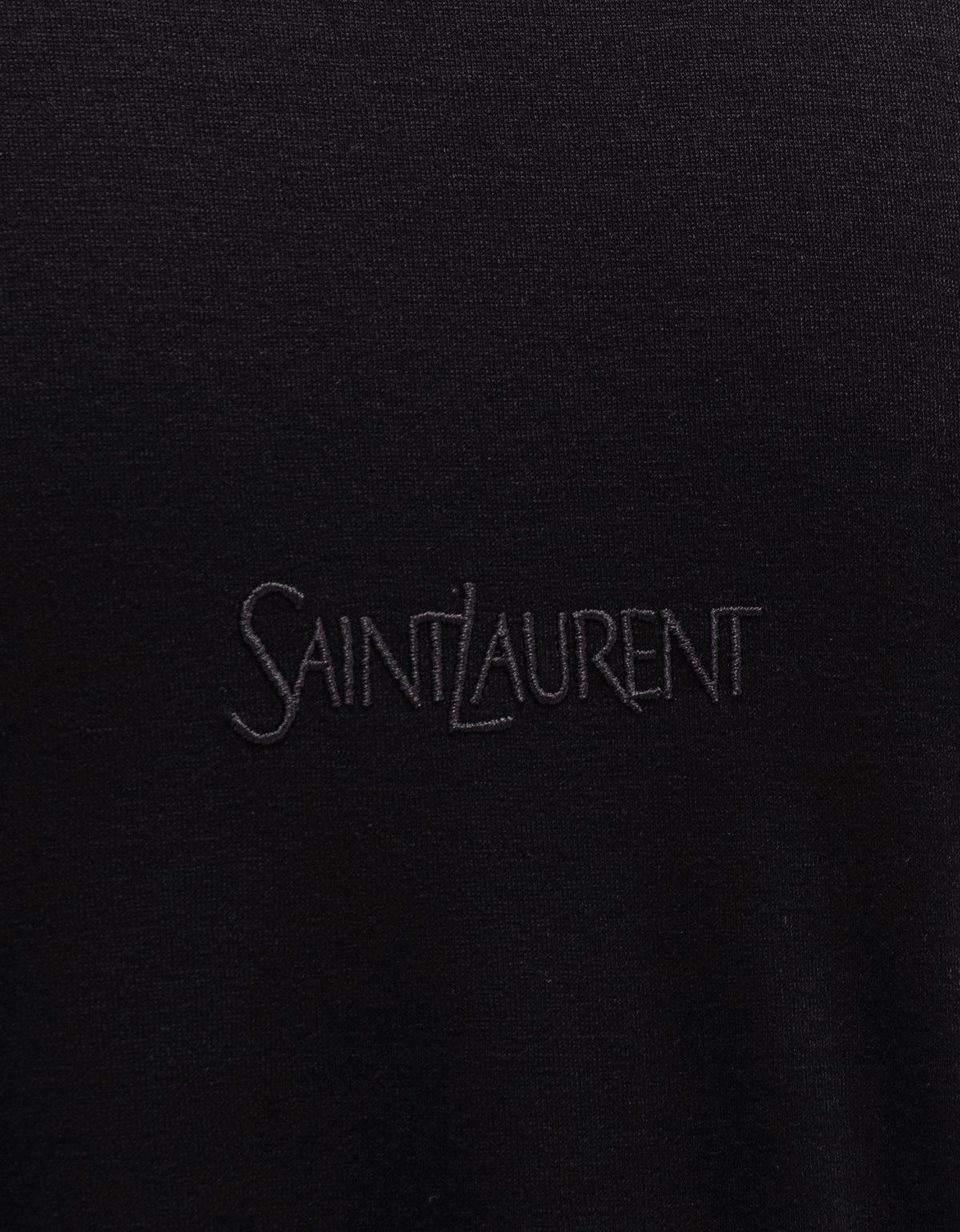 Saint Laurent Black Logo Embroidered T-Shirt