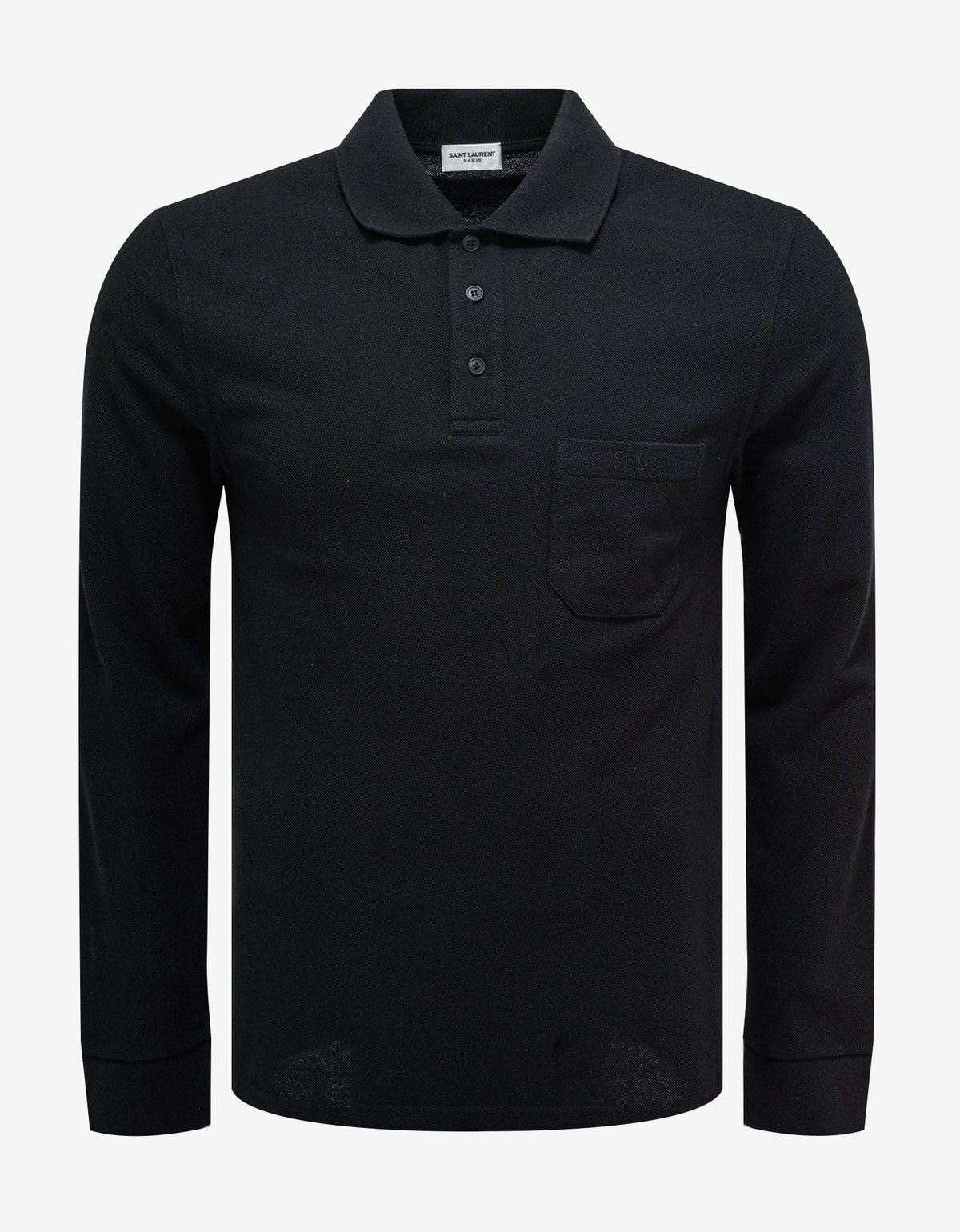Saint Laurent Black Long Sleeve Logo Polo – Zoo Fashions