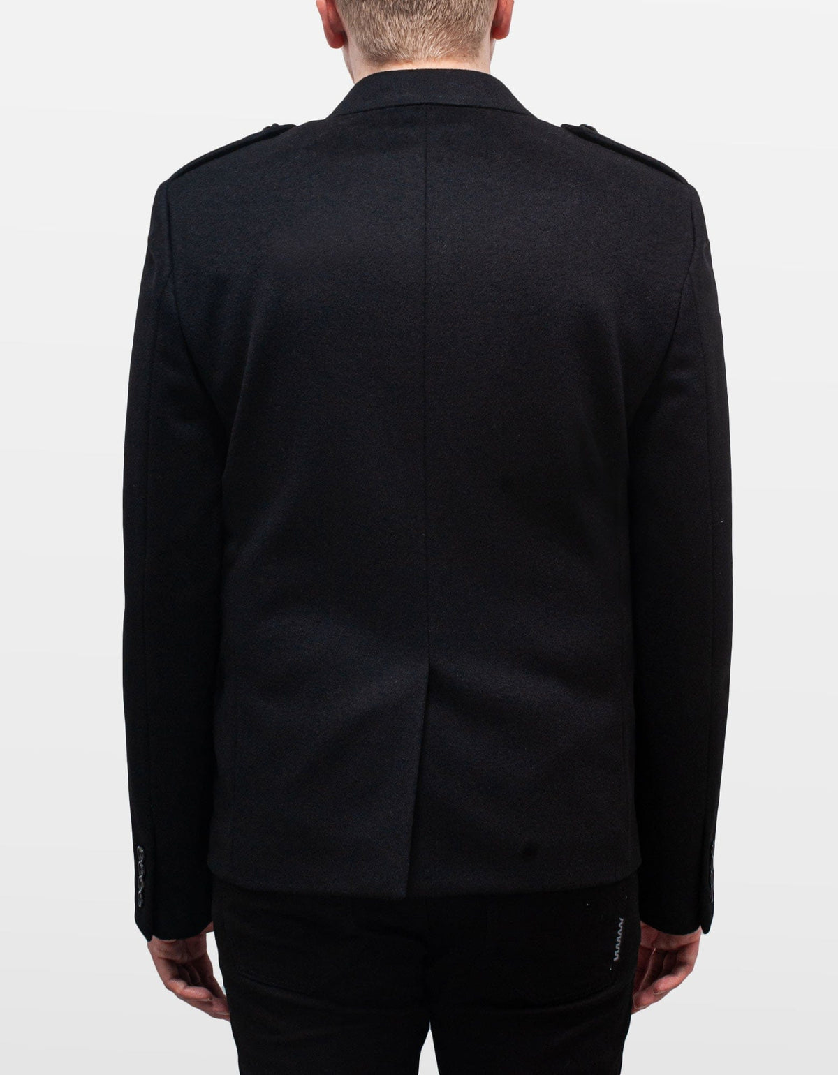 Saint Laurent Black Military Double-Breasted Wool Jacket