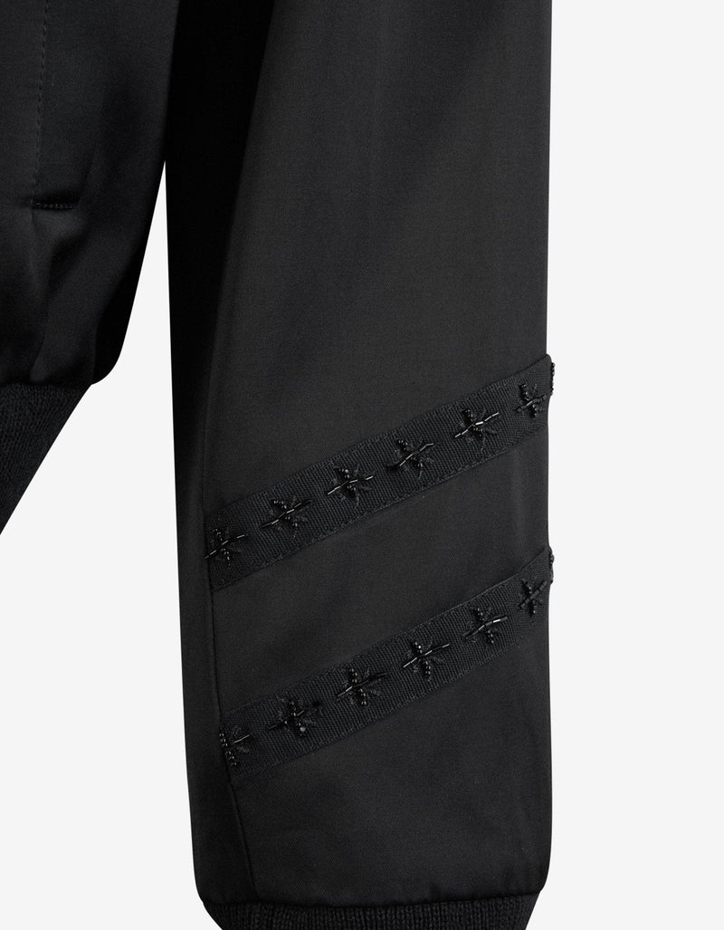Saint Laurent Black Officer Satin Bomber Jacket