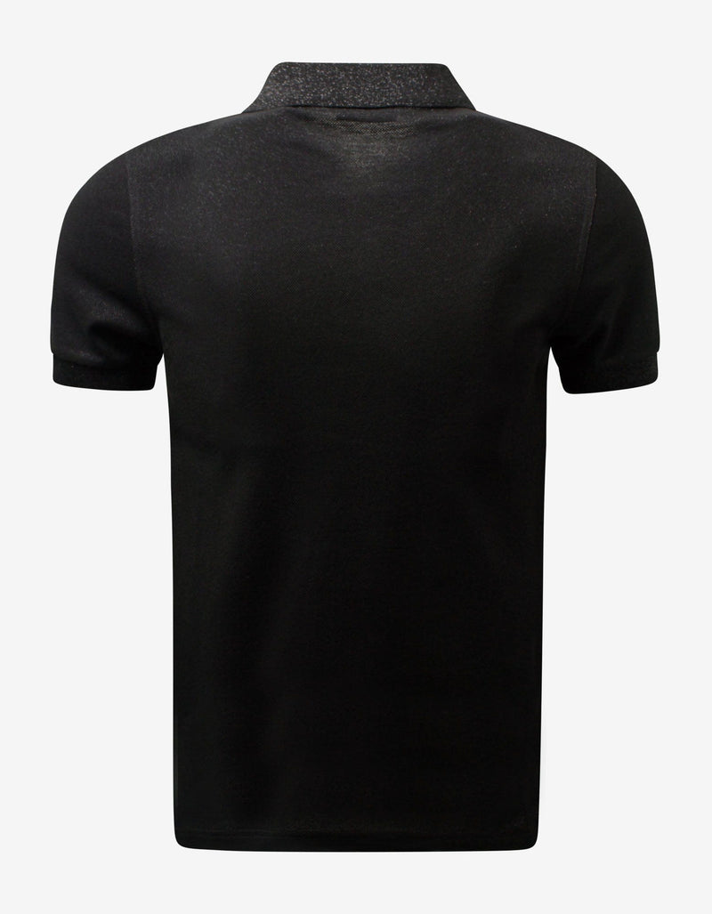 Saint Laurent Black Pique Polo T-Shirt
