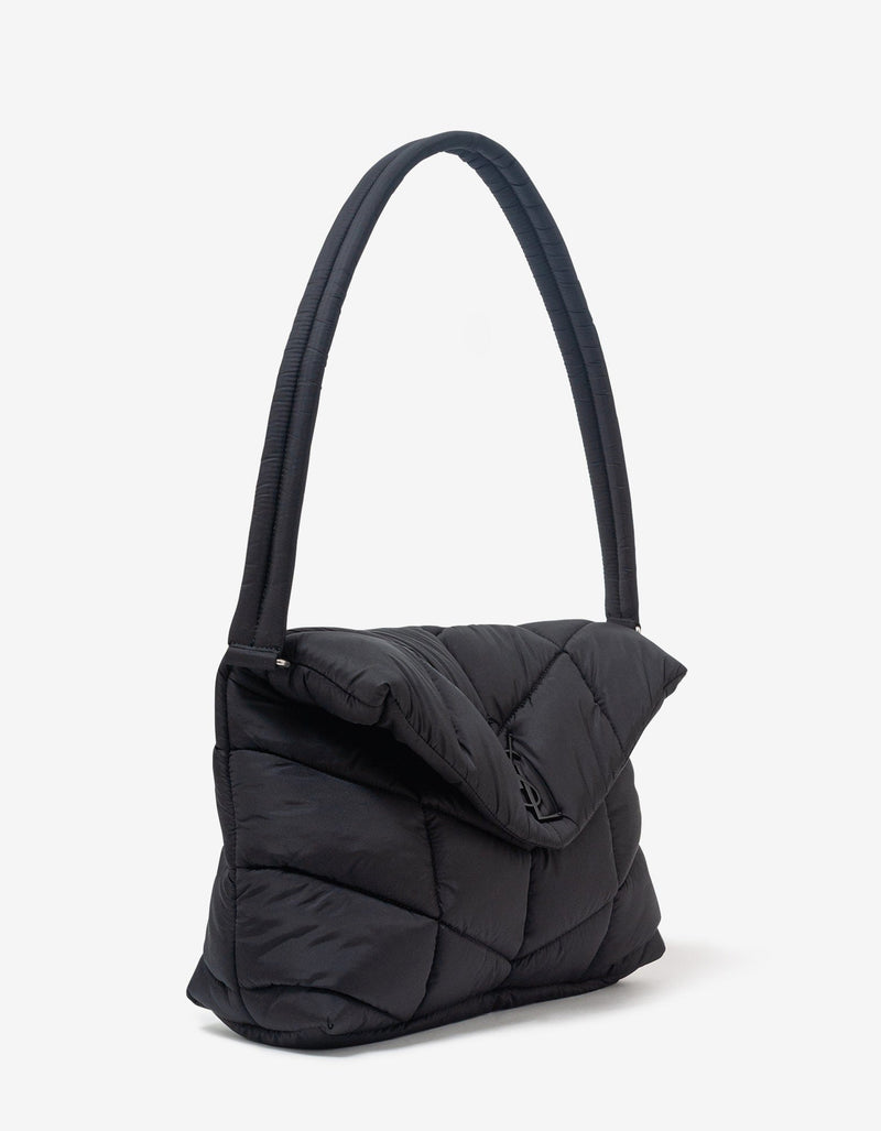 Saint Laurent Black Puffer Messenger Bag