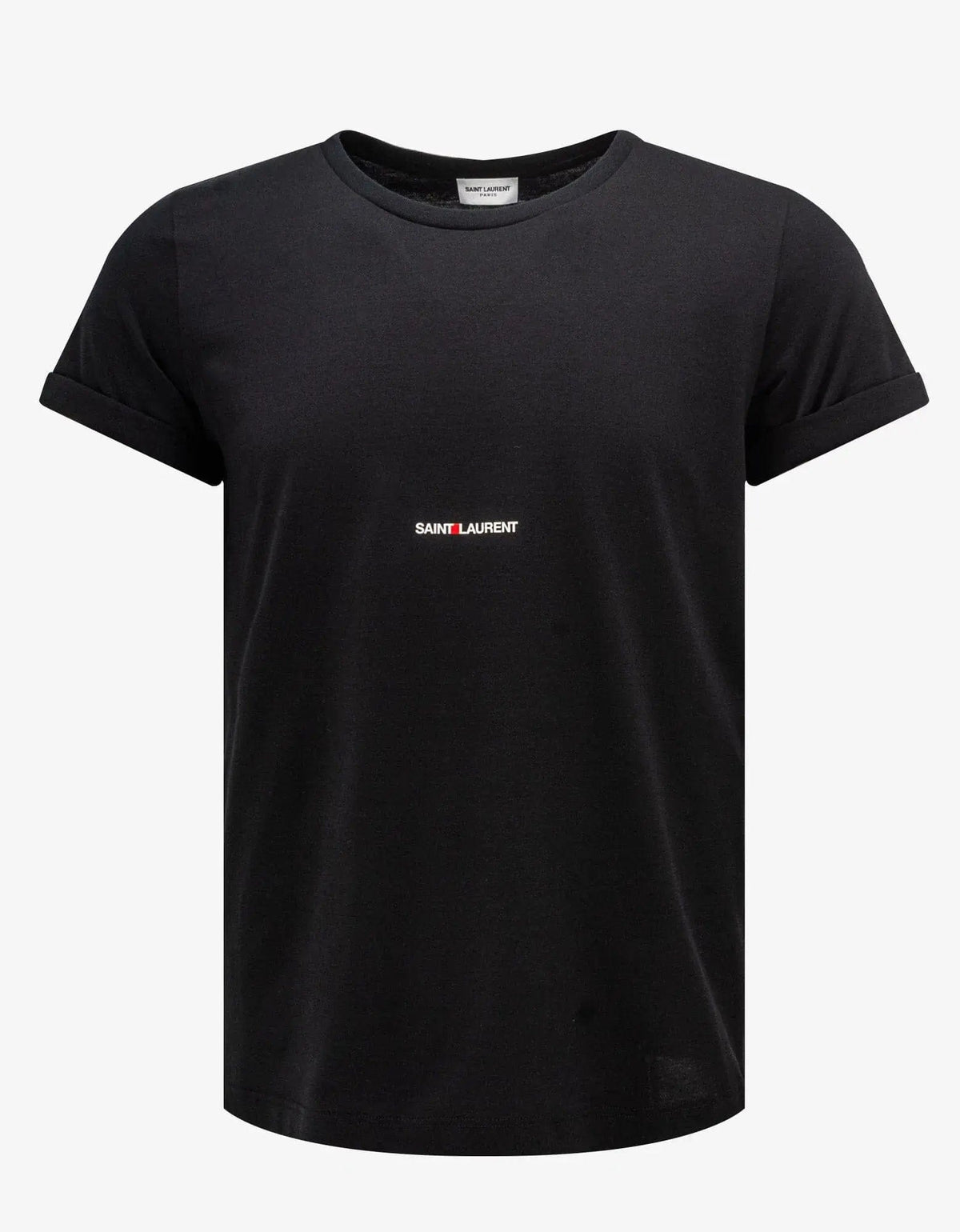 Saint Laurent Black Rive Gauche Logo T-Shirt – mens designer