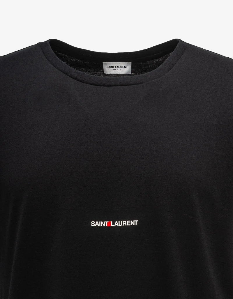 Saint Laurent Black Rive Gauche Logo T-Shirt
