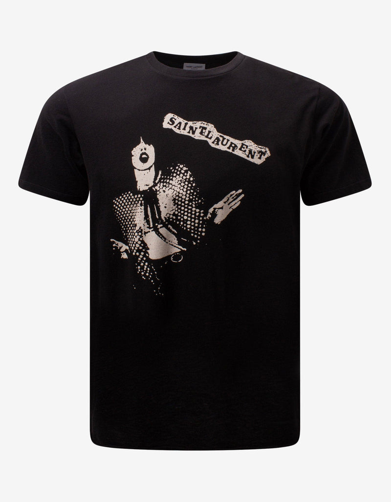Saint Laurent Black Rock Band Print T-Shirt
