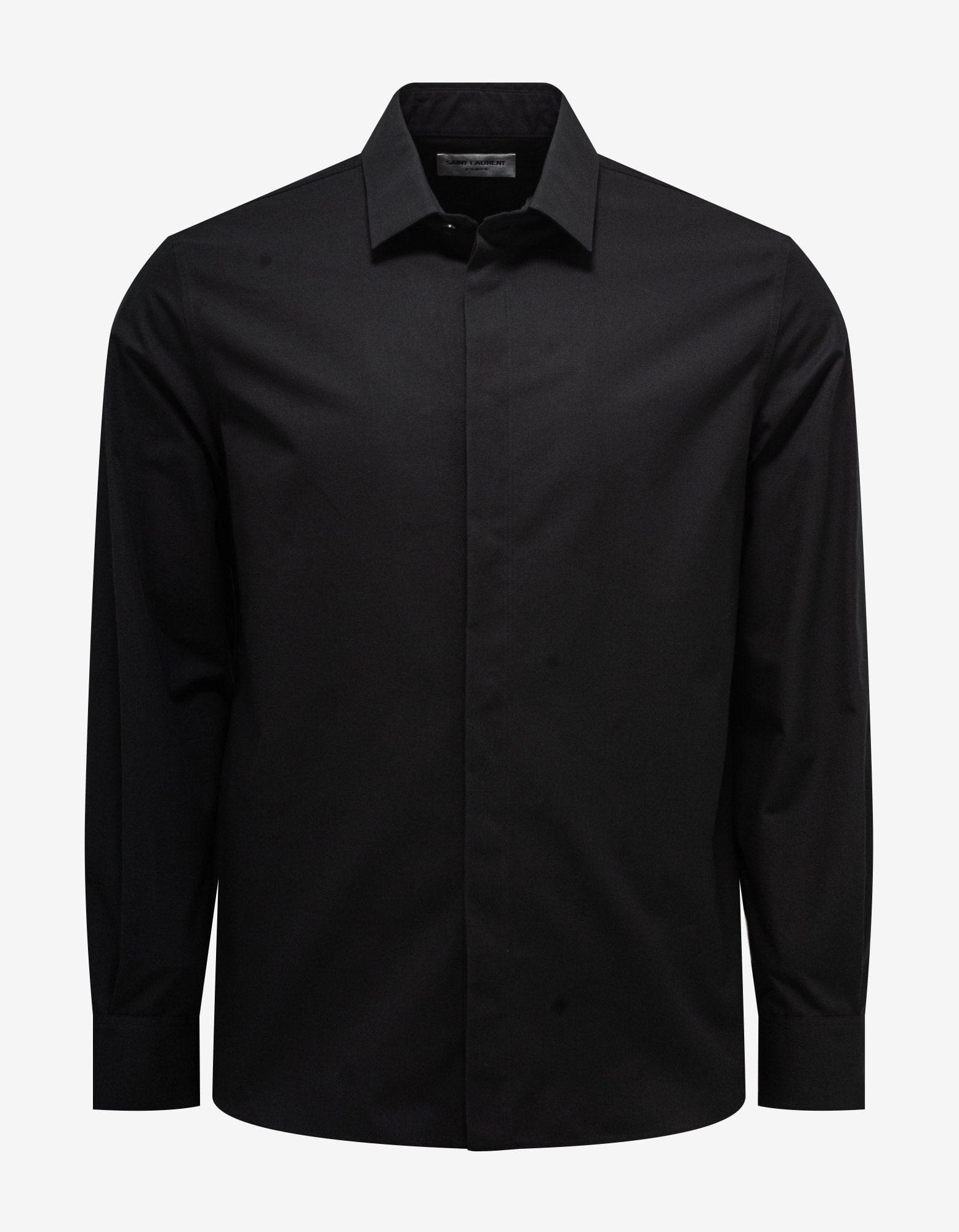 ysl dress shirts Yves Saint Laurent Mens Dress Shirt YSL Cotton Blend Blue