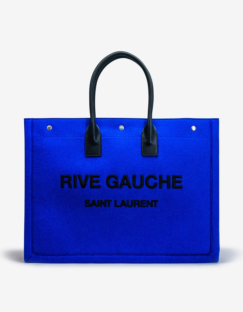 Saint Laurent Blue Wool Felt Rive Gauche Tote Bag