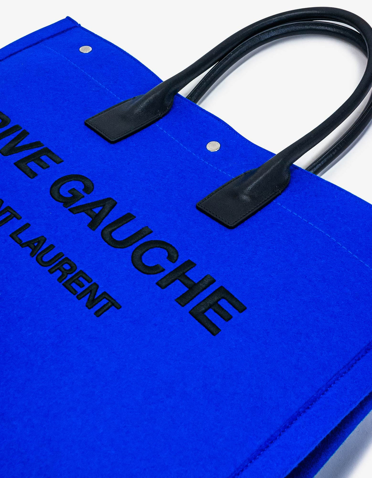Saint Laurent Blue Wool Felt Rive Gauche Tote Bag