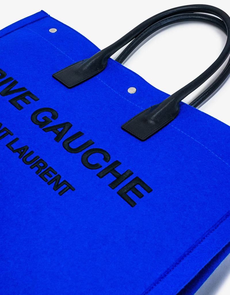 Saint Laurent Blue Wool Felt Rive Gauche Tote Bag