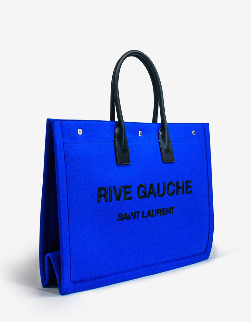 Saint Laurent Blue Wool Felt Rive Gauche Tote Bag