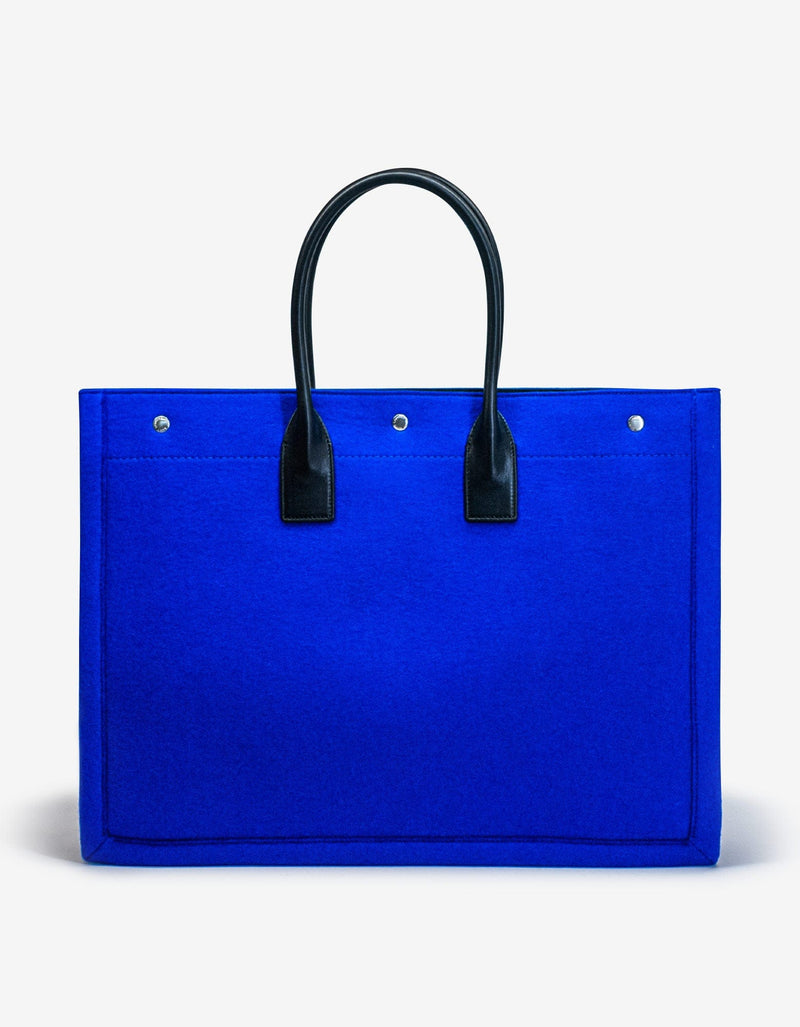 Saint Laurent Blue Wool Felt Rive Gauche Tote Bag
