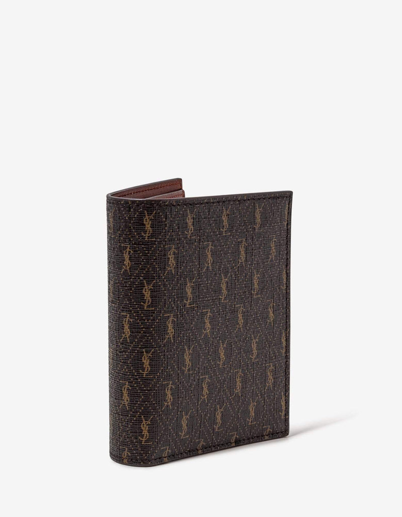 Saint Laurent Brown Monogram Card Wallet