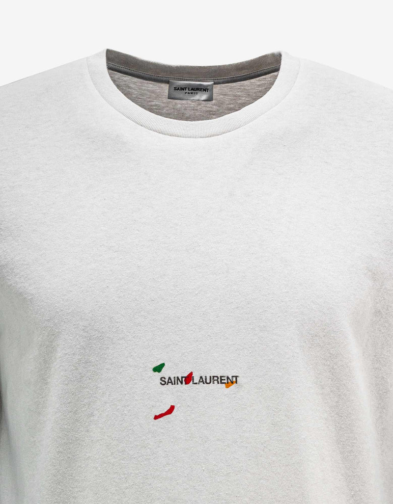 Saint Laurent Bruno V. Roels Paint Logo Rive Gauche T-Shirt