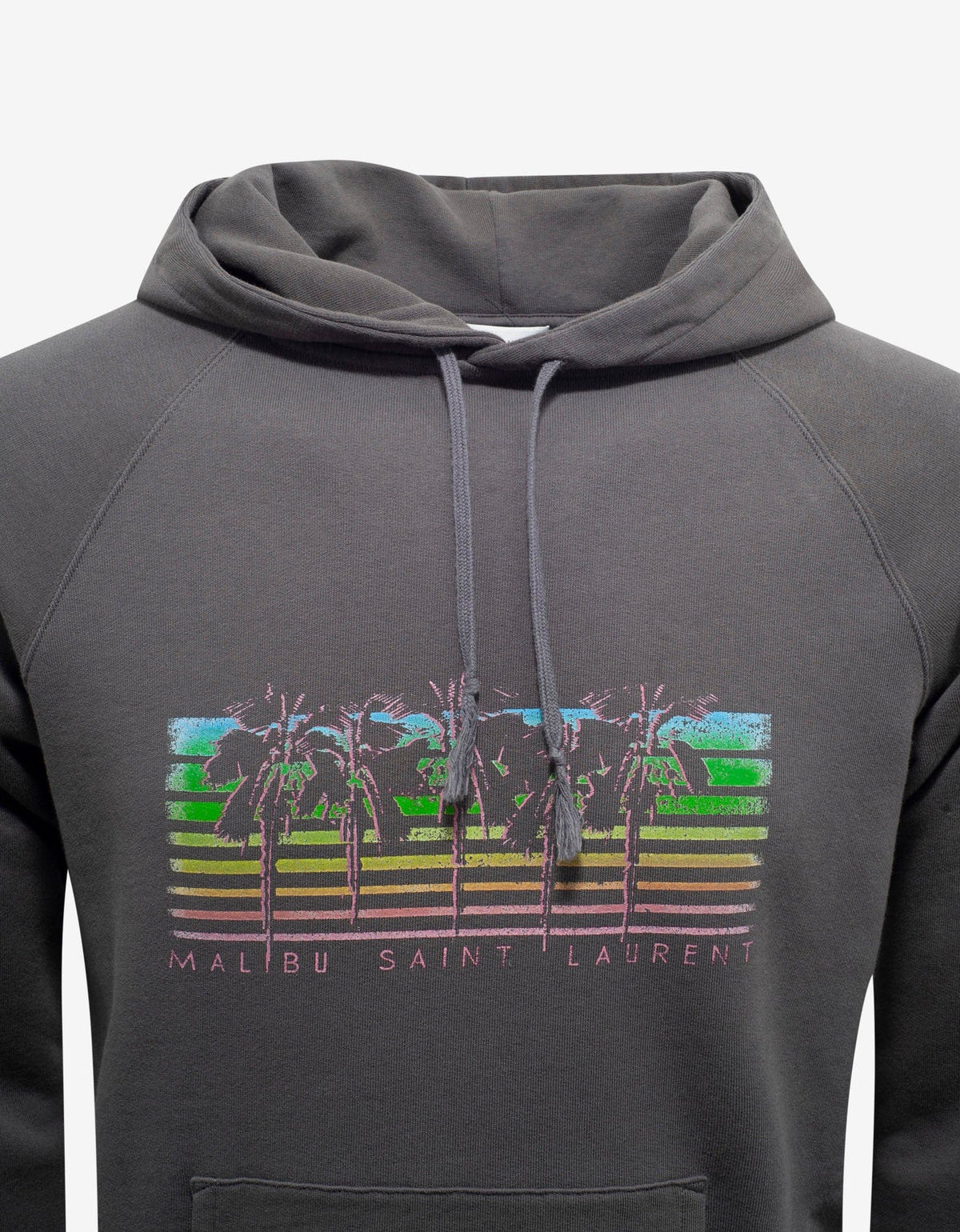 Saint Laurent Grey Malibu Palm Print Hoodie