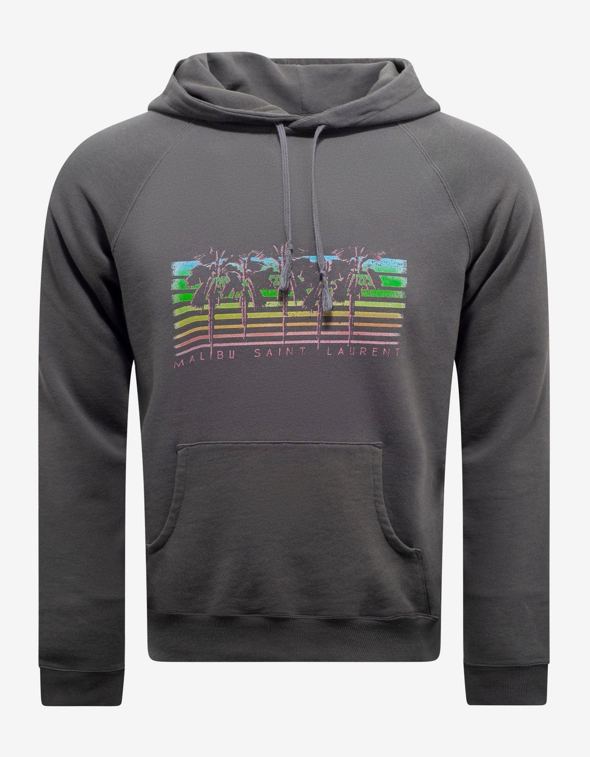 Saint Laurent Grey Malibu Palm Print Hoodie
