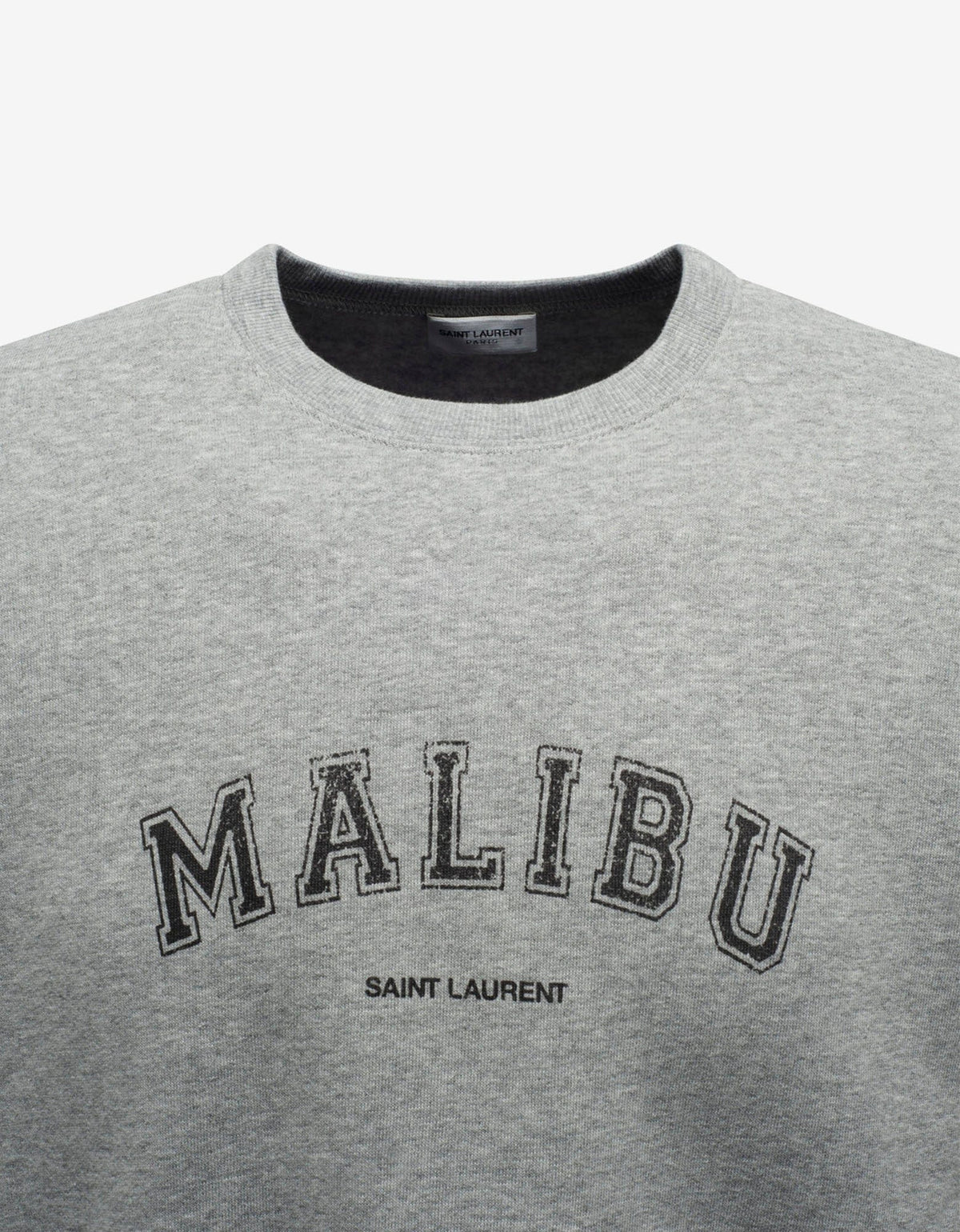 Saint Laurent Grey Marl Malibu Print Sweatshirt