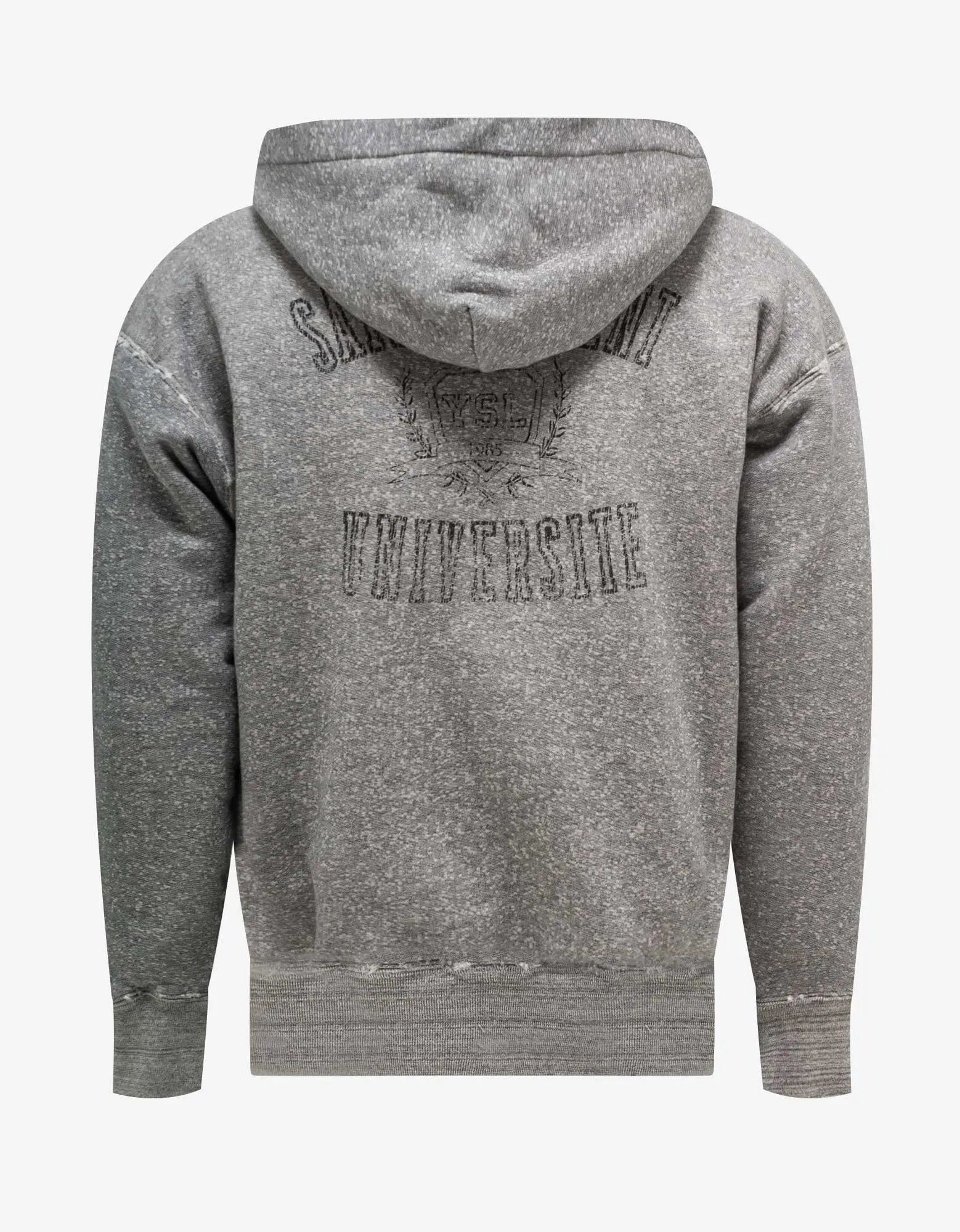 Saint Laurent Grey Saint Laurent Universite Print Hoodie Zoo Fashions