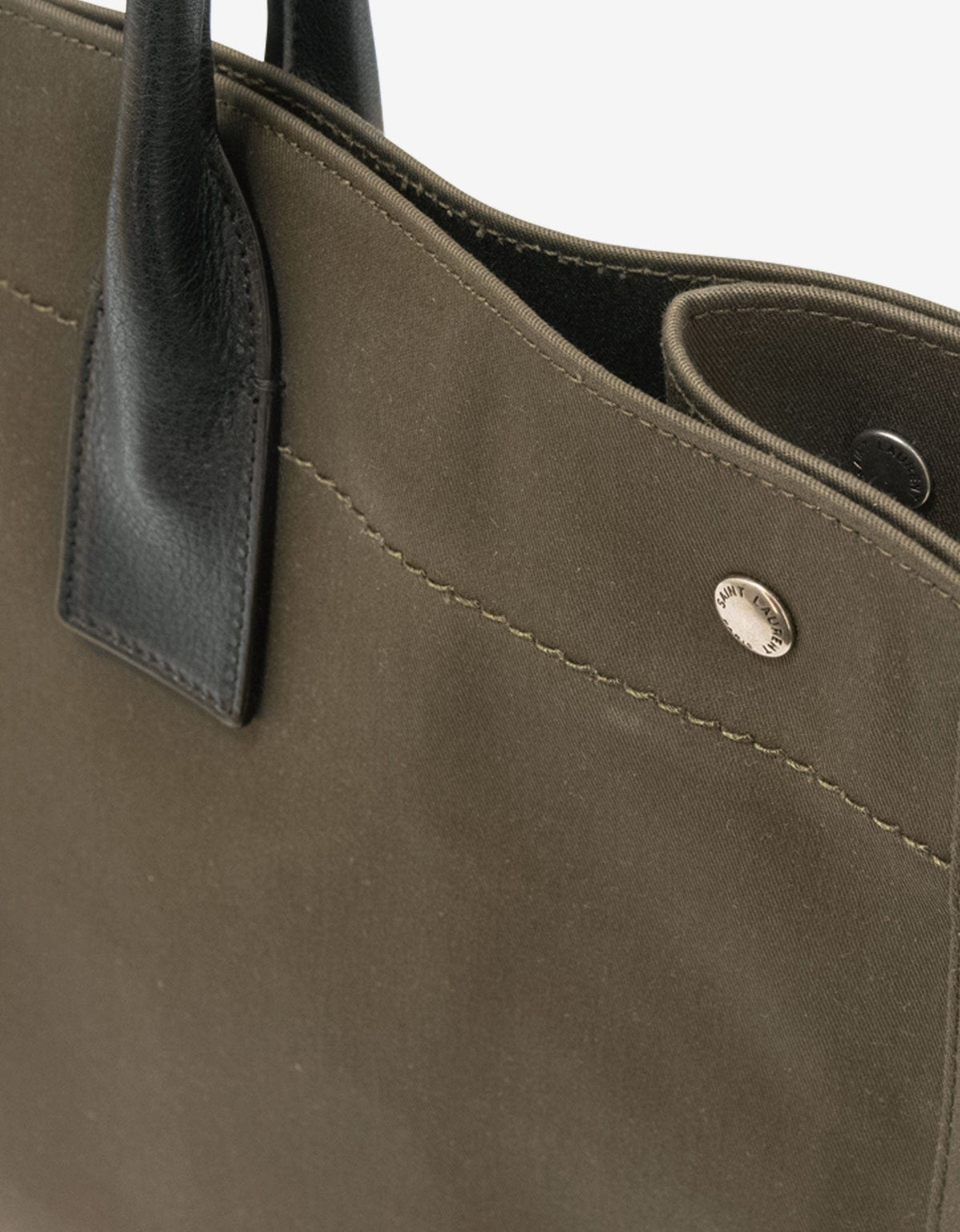 Saint Laurent Khaki Rive Gauche Tote Bag