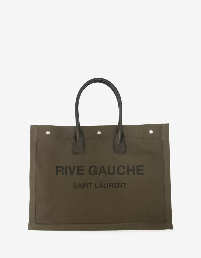 Saint Laurent Khaki Rive Gauche Tote Bag