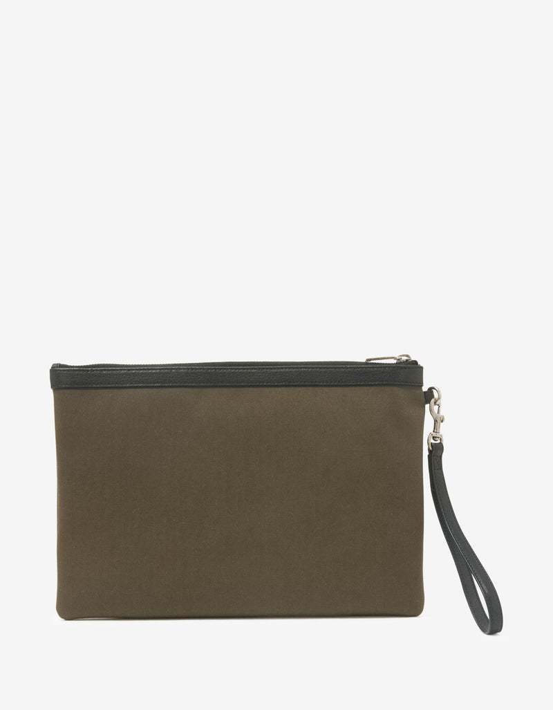 Saint Laurent Khaki Rive Gauche Zip Pouch