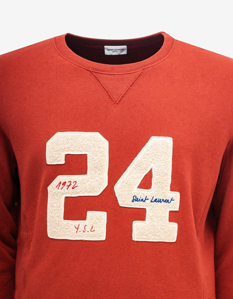 Saint Laurent Red "24 Saint Laurent" Sweatshirt
