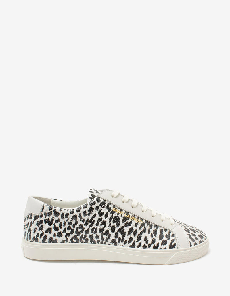 Saint Laurent Saint Laurent Andy Babycat Print Leather Trainers
