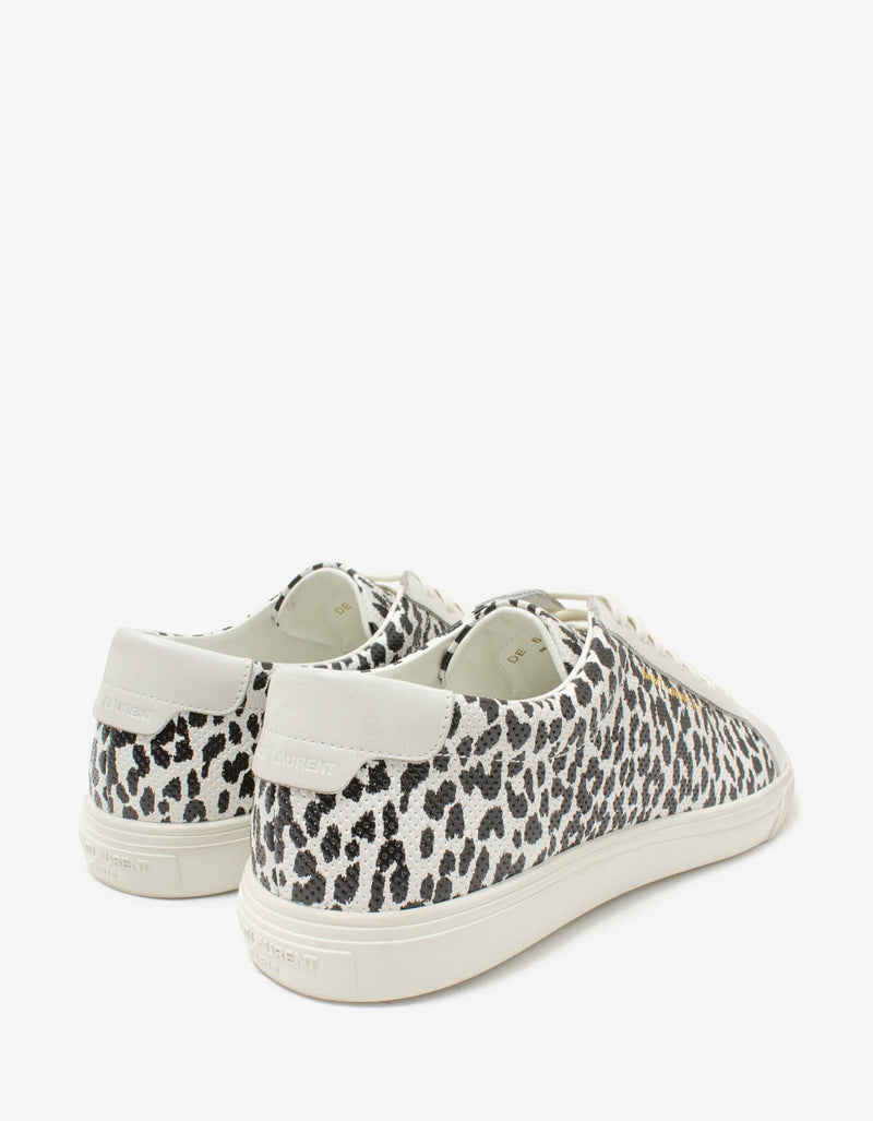 Saint Laurent Saint Laurent Andy Babycat Print Leather Trainers