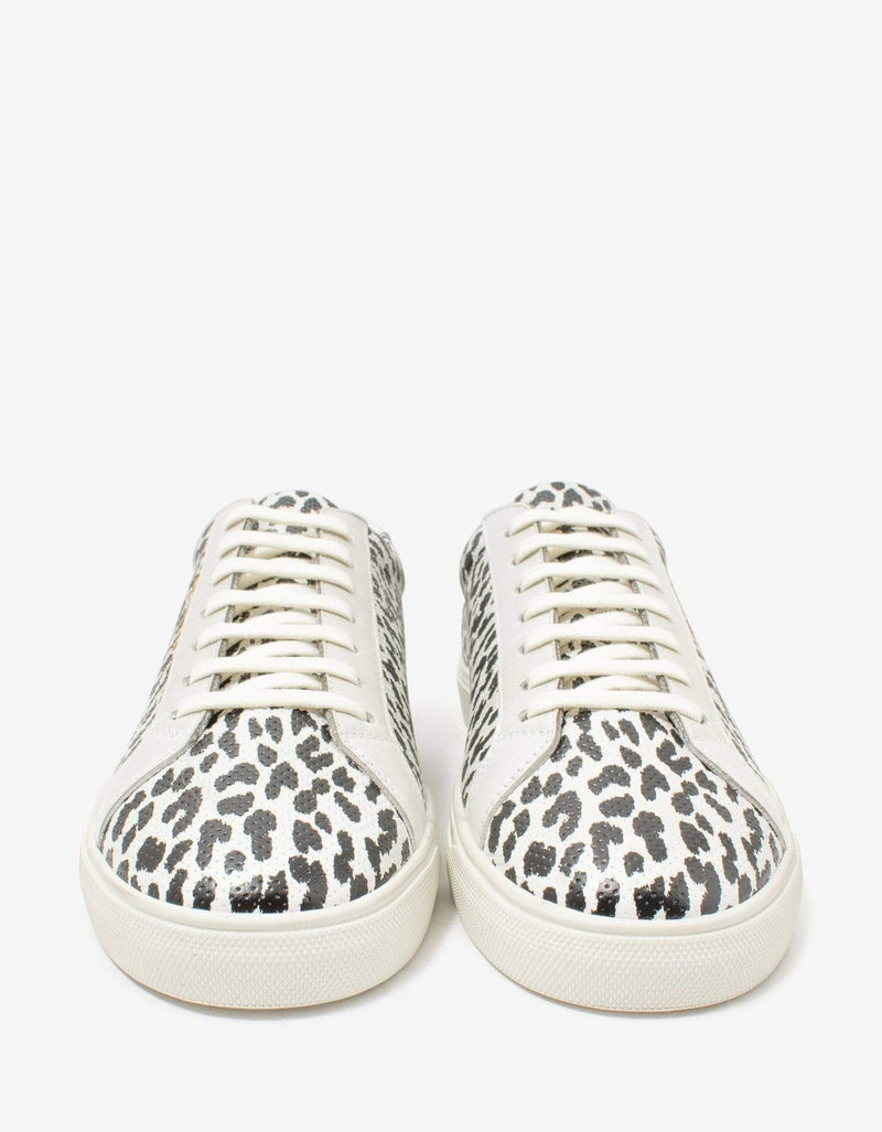 Saint Laurent Saint Laurent Andy Babycat Print Leather Trainers