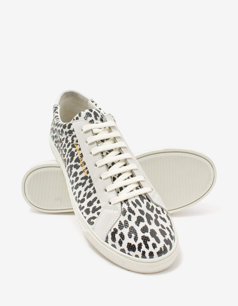Saint Laurent Saint Laurent Andy Babycat Print Leather Trainers