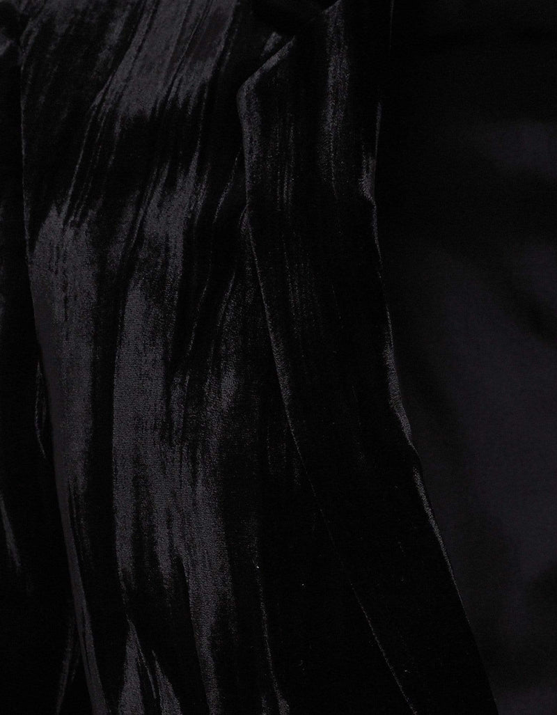 Saint Laurent Saint Laurent Black Crinkled Velvet Blazer