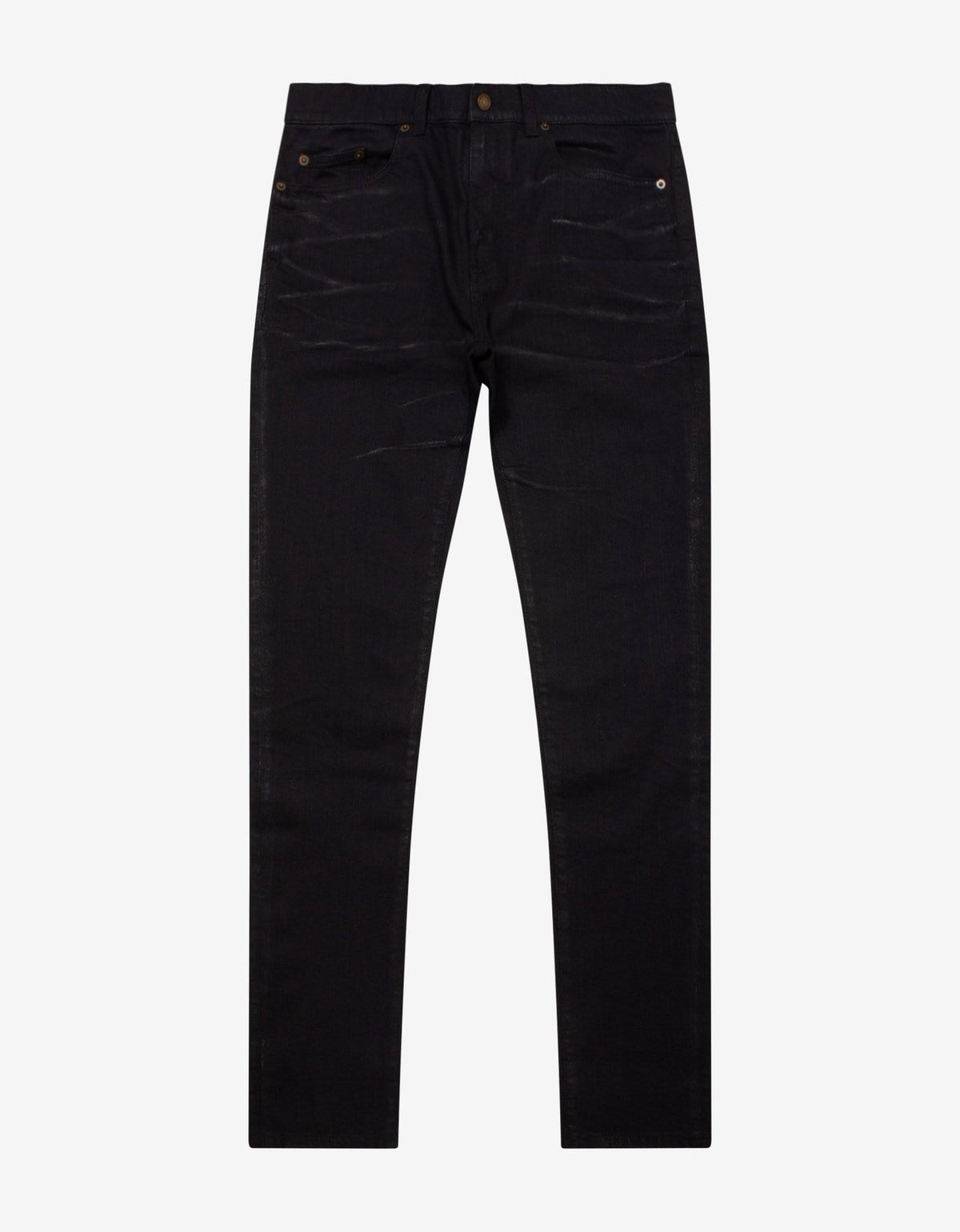 Saint Laurent Saint Laurent Black Skinny Jeans with Silver Coating