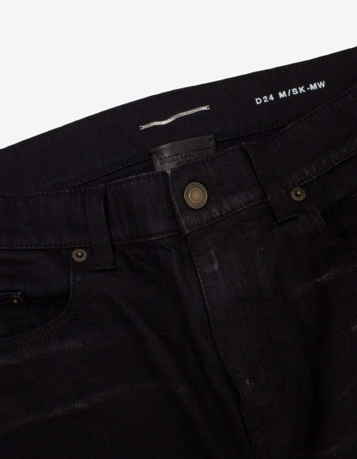 Saint Laurent Saint Laurent Black Skinny Jeans with Silver Coating
