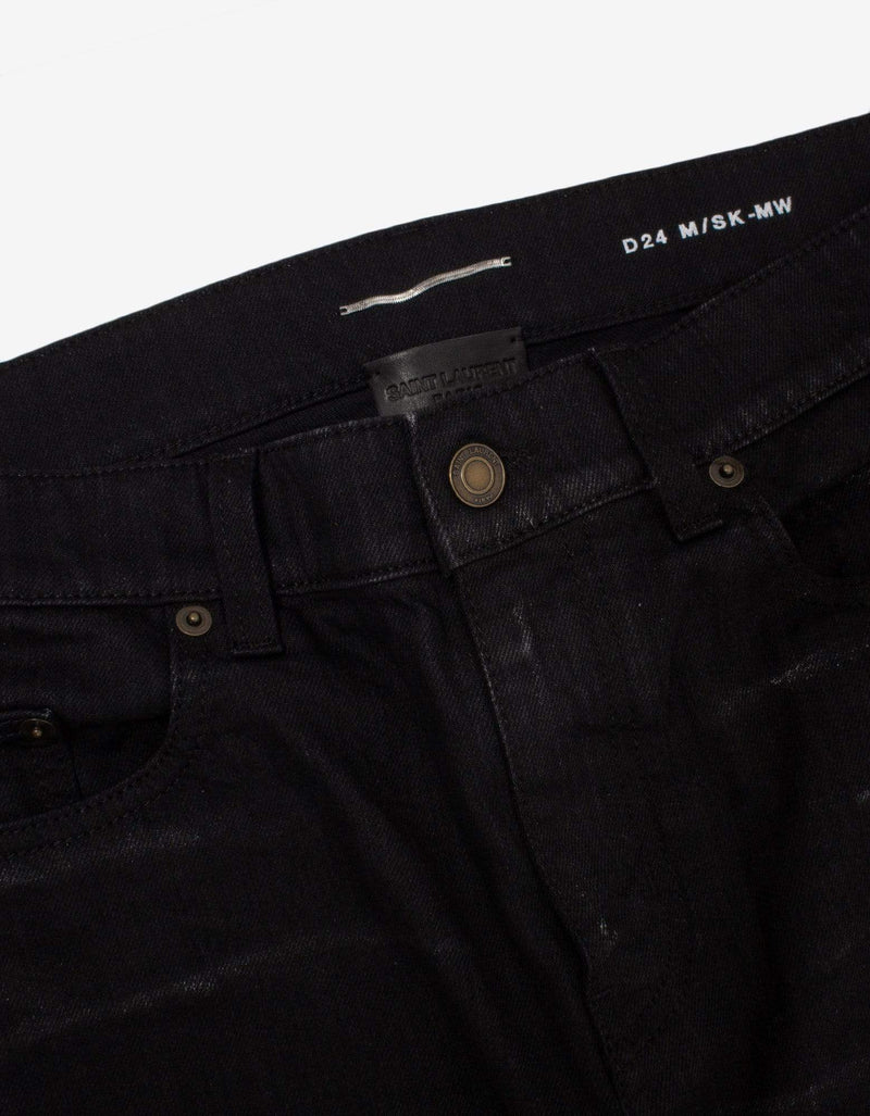 Saint Laurent Saint Laurent Black Skinny Jeans with Silver Coating