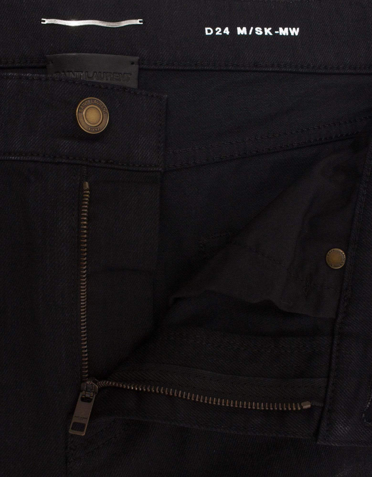 Saint Laurent Saint Laurent Black Skinny Jeans with Silver Coating