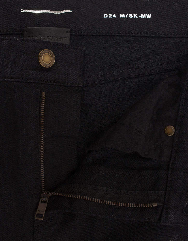 Saint Laurent Saint Laurent Black Skinny Jeans with Silver Coating