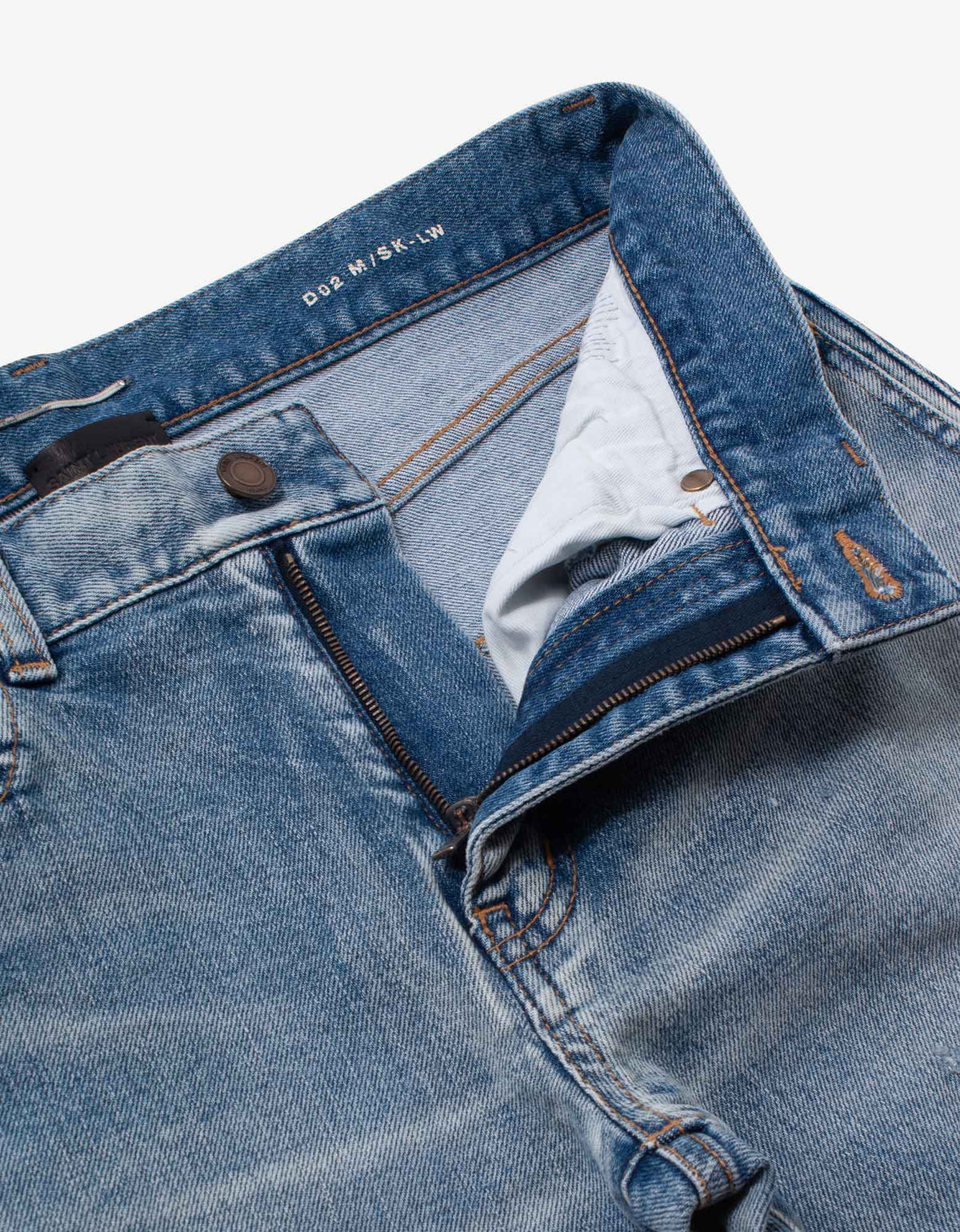 Saint Laurent Saint Laurent Santa Monica Blue Distressed Skinny Jeans