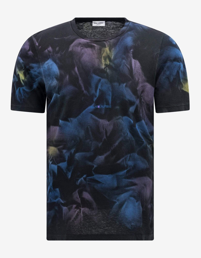 Saint Laurent Tie-Dye Print Logo T-Shirt
