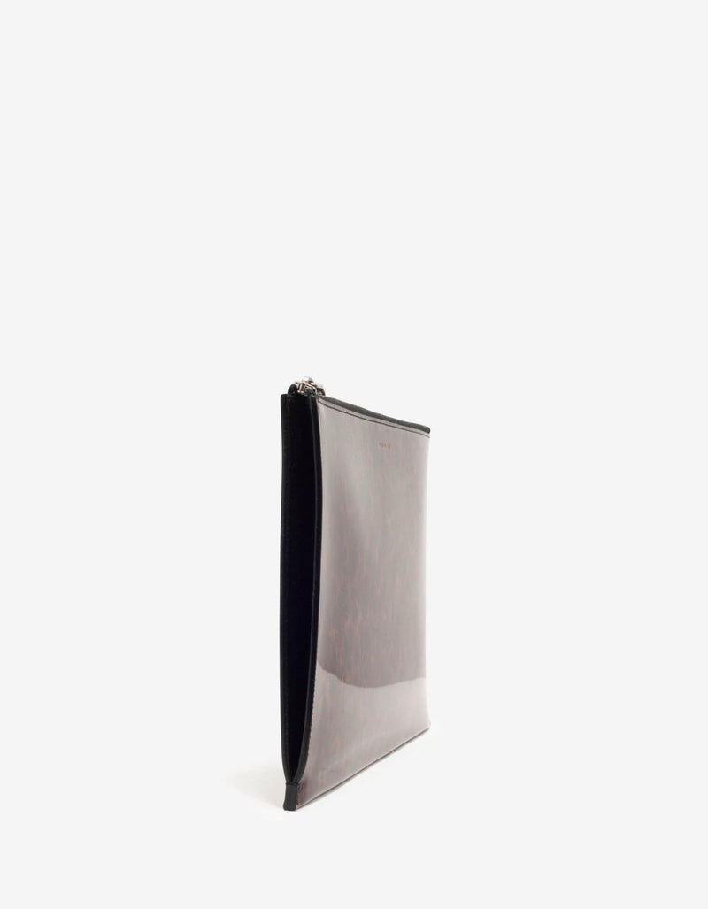 Saint Laurent Tortoiseshell Print Patent Leather iPad Pouch